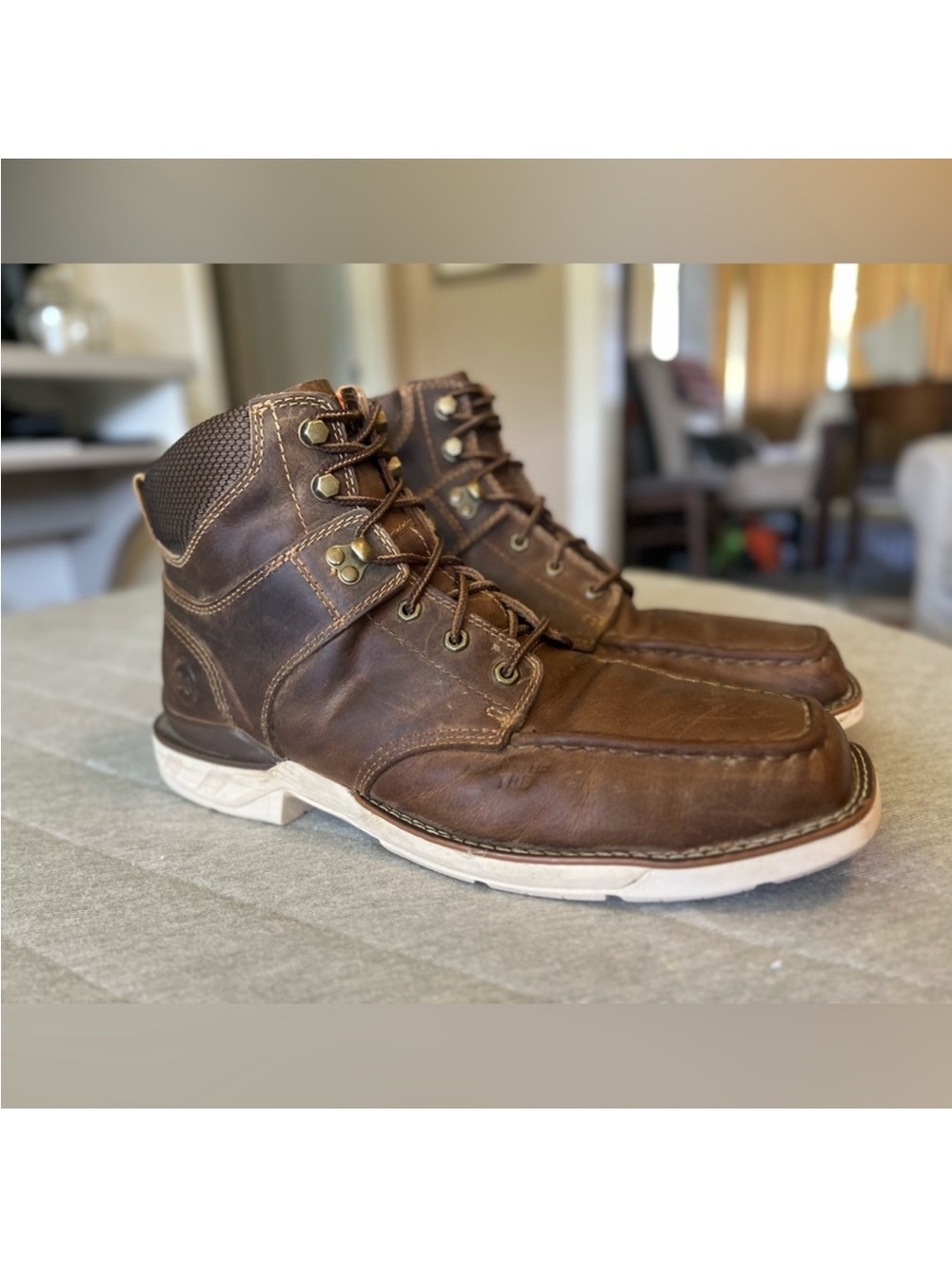 DOUBLE H Sz 13 Brown Leather 6” Phantom Rider Composite Toe Oil Slip Resistant - Picture 5 of 14